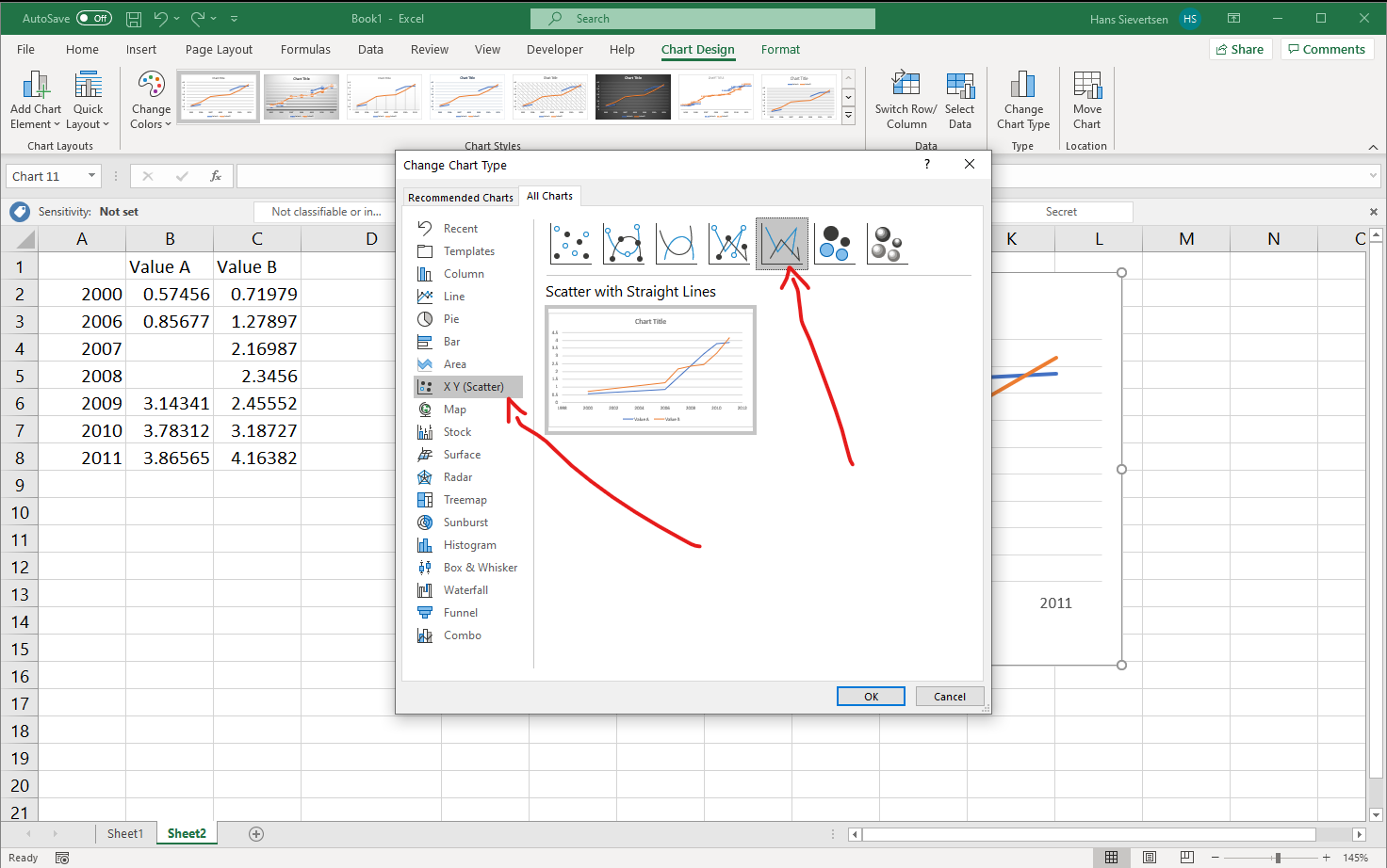 microsoft excel 2011 break in axis