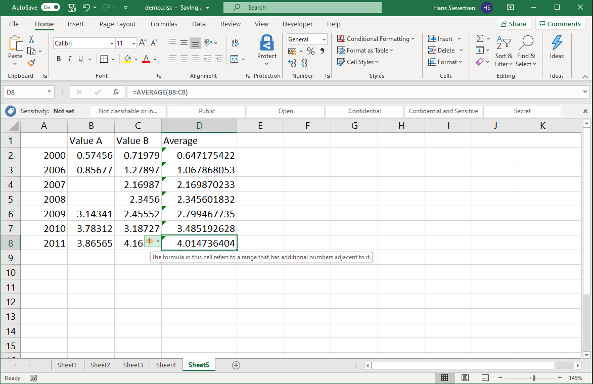 Inconsistent formula excel что это